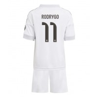 Real Madrid Rodrygo Goes #11 Domáci Detský futbalový dres 2025-26 Krátky Rukáv (+ trenírky)